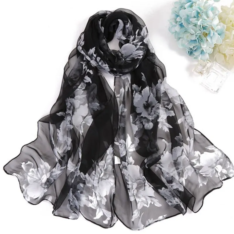 hot 2018 new brand women scarf spring summer silk scarves shawls and wraps lady pashmina beach stoles hijab foulard