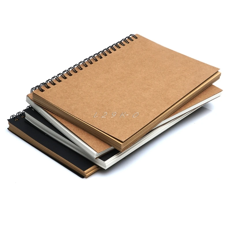 Reeves Retro Spiral Bound Coil Sketch Book Blank Notebook Kraft Sketching Paper