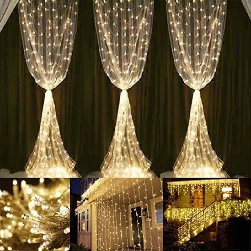 

3x1/3x3/6x3m led curtain fairy string light fairy Lamp led Christmas Luz for Wedding home garden party decor RV