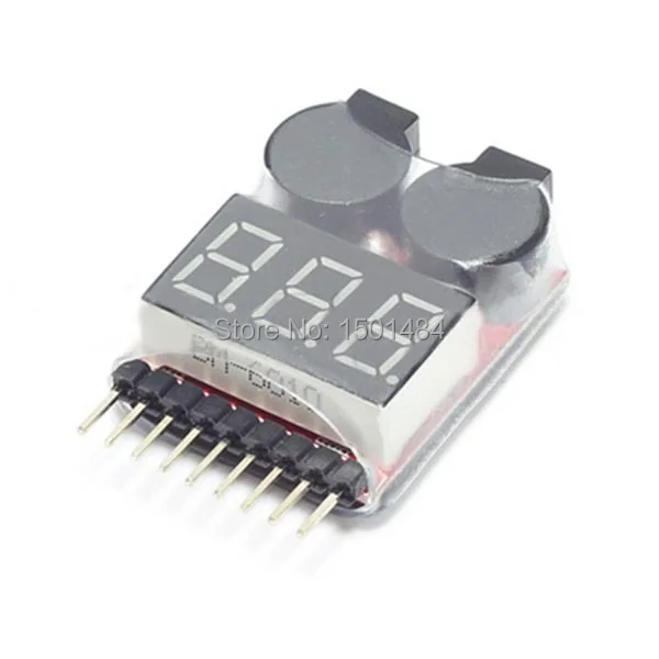 New 1-8 S Hiển Thị Pin Low Voltage Buzzer Alarm 2IN1 Tester Mô-đun BB Nhẫn