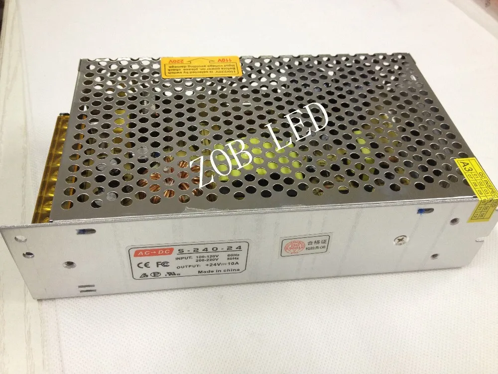 

240W S240W 12V 24V 48V LED Switching Power Supply,85-265AC input,20A 10A 5A CE ROSH power suply Output