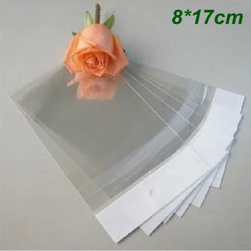 

8*17cm Clear Self Adhesive Seal Plastic Bags OPP Poly Bags Retail Storage Packaging Bag With Hang Hole Wholesale 3000Pcs/Lot