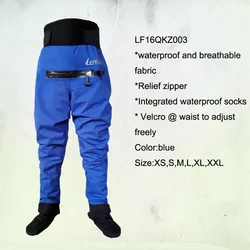 unisex pants with socks,dry pants with relief zipper,waterproof canoeing,paddle sailing,Kayaking ,Sea Kayak,Flatwater,Rafting