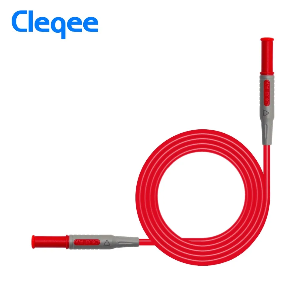 Cleqee P1032 p1033 Multimeter Test Cable Injection Molded 4mm Banana Plug Test Line Straight to Curved Test Cable