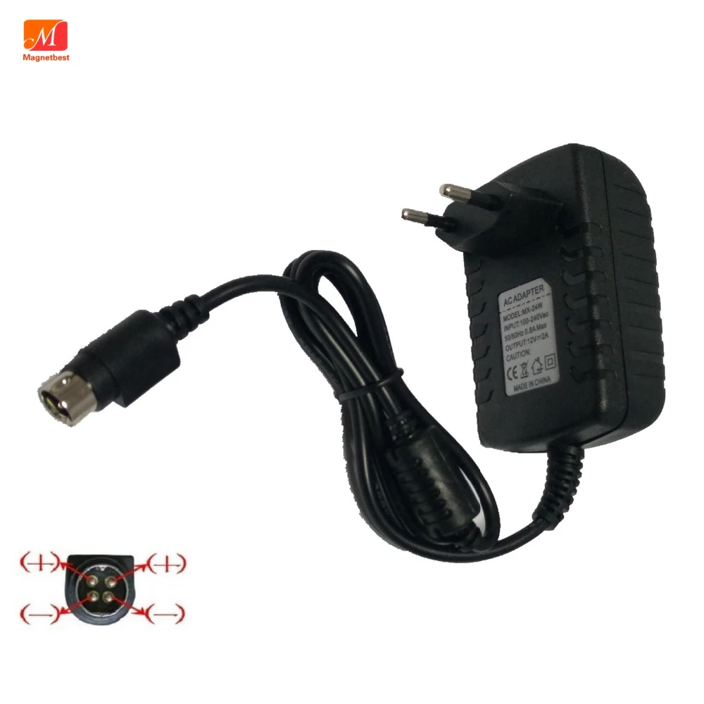 EU Power Adapter 12V 2A 4 PIN for Hikvision video recorder 7804 7808H-SNH cwt KPC-024F DVR NVR power adapter charger