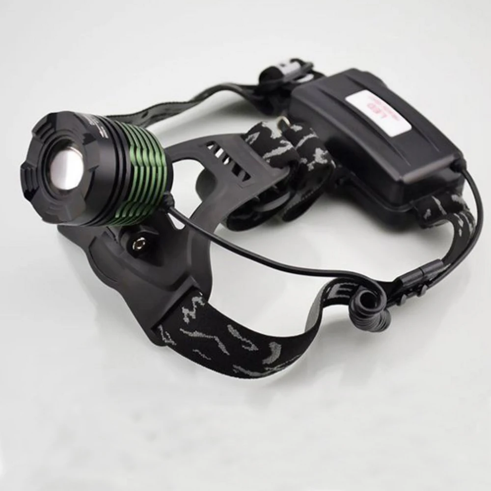 Rechargeable CREE XML T6 2000 Lumens Zoom Head Lamp LED Headlamp + 18650 Battery 4200mAh LED Headlight Flashlight Lantern