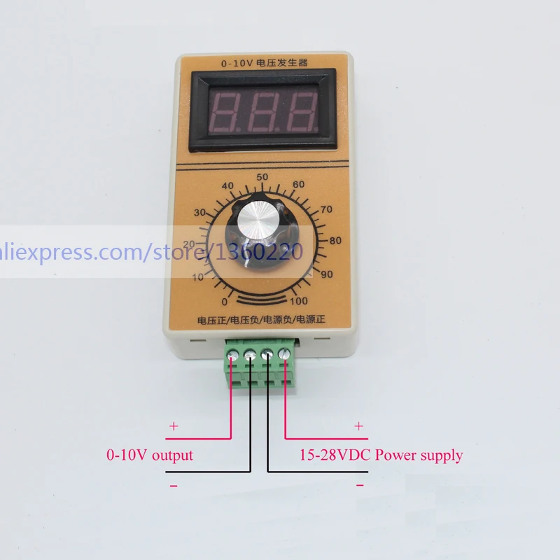 Generatore di segnale di tensione 0-10 V Alimentatore 15-28 V CC Display digitale Generatore di segnale Dispositivo di uscita del segnale 0-10 V CC