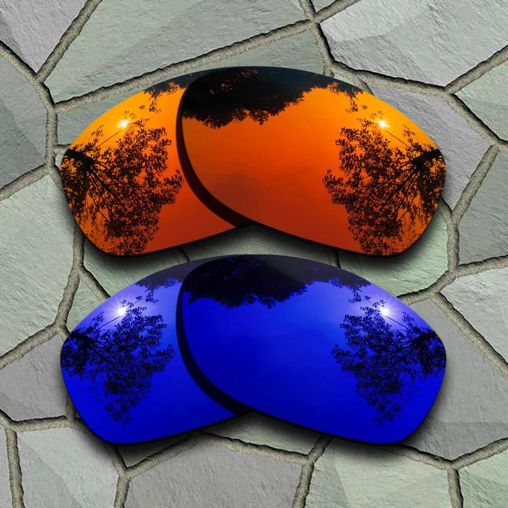 

Red Orange&Violet Blue Sunglasses Polarized Replacement Lenses for Oakley Pit Bull