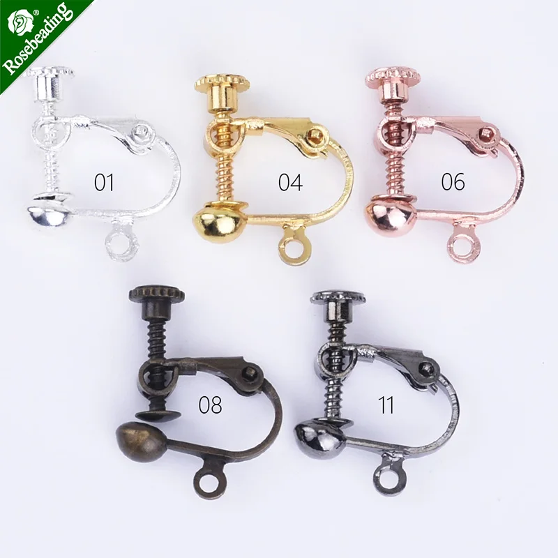 

4mm Brass Base Earring Clip,Ear Clips,Earring Finding,Earring Hook,sold by 20pcs/lot