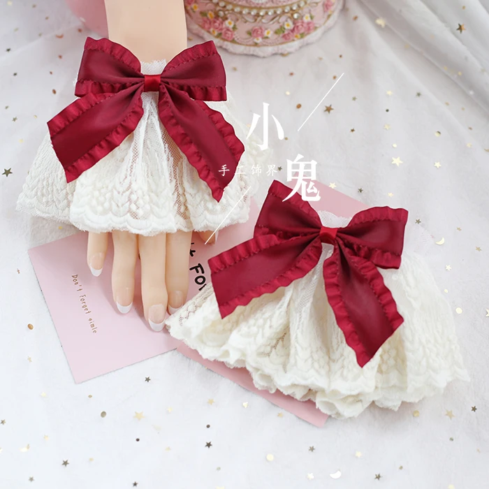 Hand Made ลูกไม้สีขาวดอกไม้งานแต่งงาน Lolita มือแขนสามารถโหราศาสตร์แมว Dream กลับพระราชวังแวร์ซาย Angel Handle