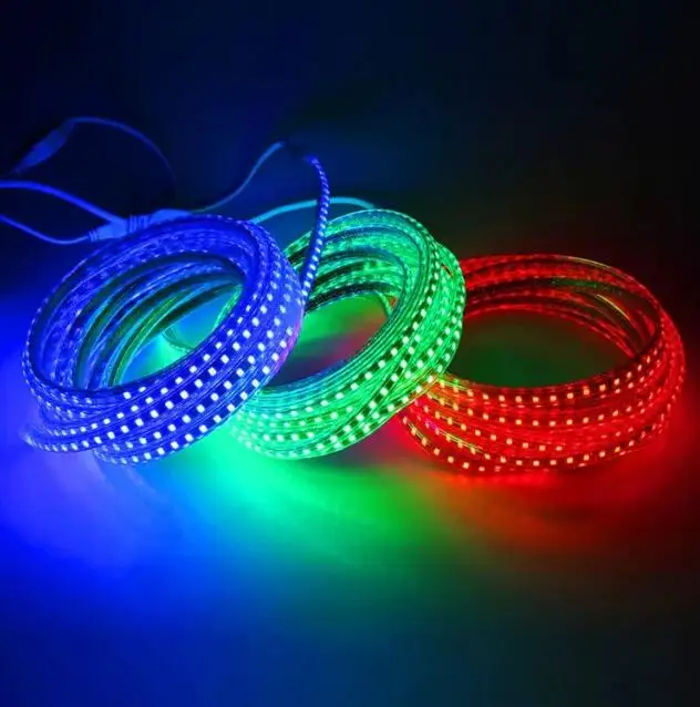 LED Strip Flexible light 60leds/m Waterproof led light SMD 5050 AC 220V +Power Plug 1M/2M/3M/4M/5M/6M/7M/8M/9M/10M/15M/20M