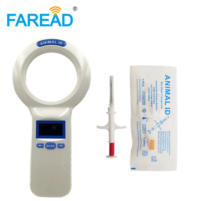 2.12*12mm Iniettore di Vetro FDX-B Microchip Siringa Rfid per Animali Domestici Cane Tag Animale Lettore di Scanner Chip Iniettabile Impianto All'ingrosso