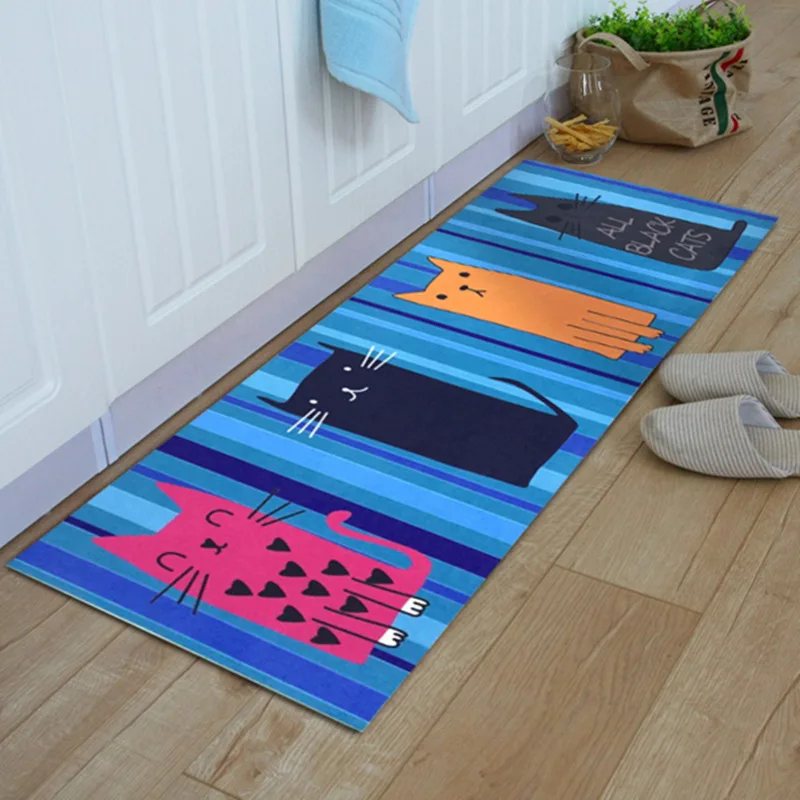 Personality fashion Creative Cartoon Long strip carpet kitchen bath water uptake Non-slip Mat Corridor bedroom bedside Carpets