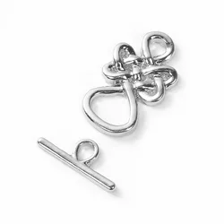 DoreenBeads Handmade kolor srebrny przetyczka klamry węzeł wzór Charms DIY Making bransoletki naszyjnik ocena biżuteria prezenty, 2 zestawy