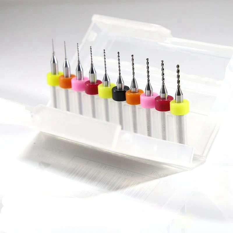 HANGXIN-0.3-1.2mm 10PCS 텅스텐 카바이드 금속 마이크로 드릴 CNC 라우터 목재 드릴 전기 드릴 도구 PCB 드릴