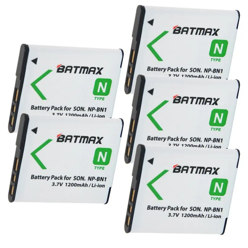 5Pcs NP-BN1 NP BN1 NPBN1 Batteries(1200mAh) for Sony Cyber-Shot DSC S750 DSC S780 W630 TX5 W310 T99 Wholesale