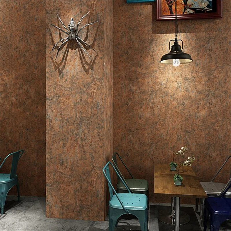 

wellyu new Retro nostalgic industrial wind loft wallpaper metal tin bar cafe restaurant clothing store cement gray wallpaper