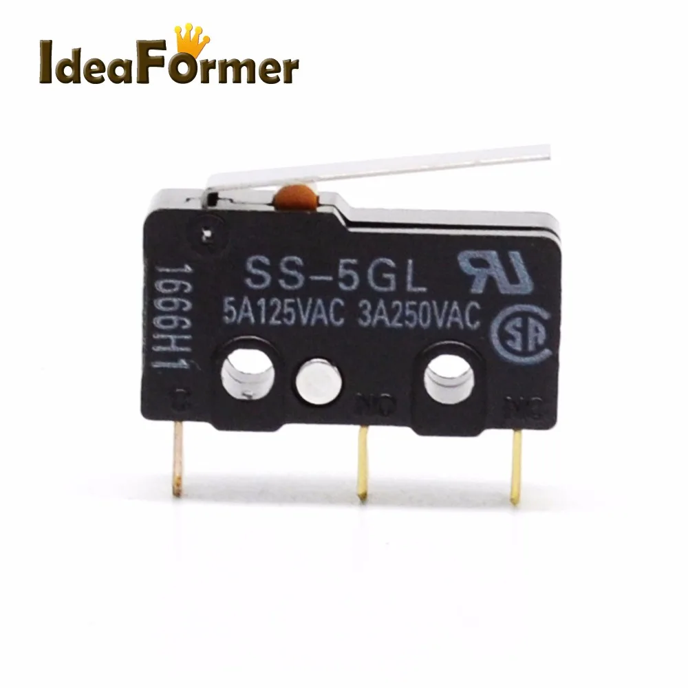 

5pcs 3D Printer part Ultimaker Limit Micro Switch SS-5GL/5GL2 5A 125V 1.47N Mouse Button Fretting Part Copper wholesale