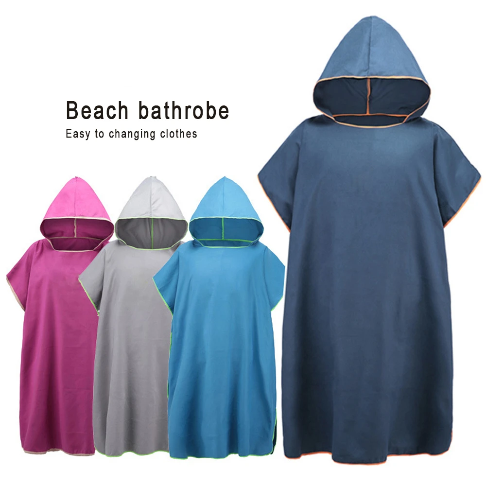 Zipsoft Microfiber Quick Dry Changing Robe Poncho with hood for Swim Beach Surf Poncho Compact Lightweight Wetsuit Hooded Towel