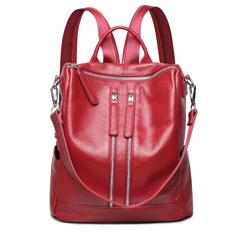 

High Quality Genuine Leather Women's Backpack Carefully Desige Cowhide Women Shoulder School Bag Travel Backpacks