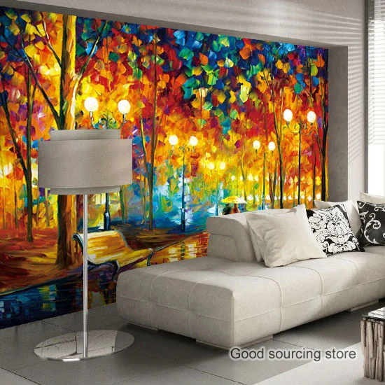 

European style oil painting photo wallpaper for sofa background