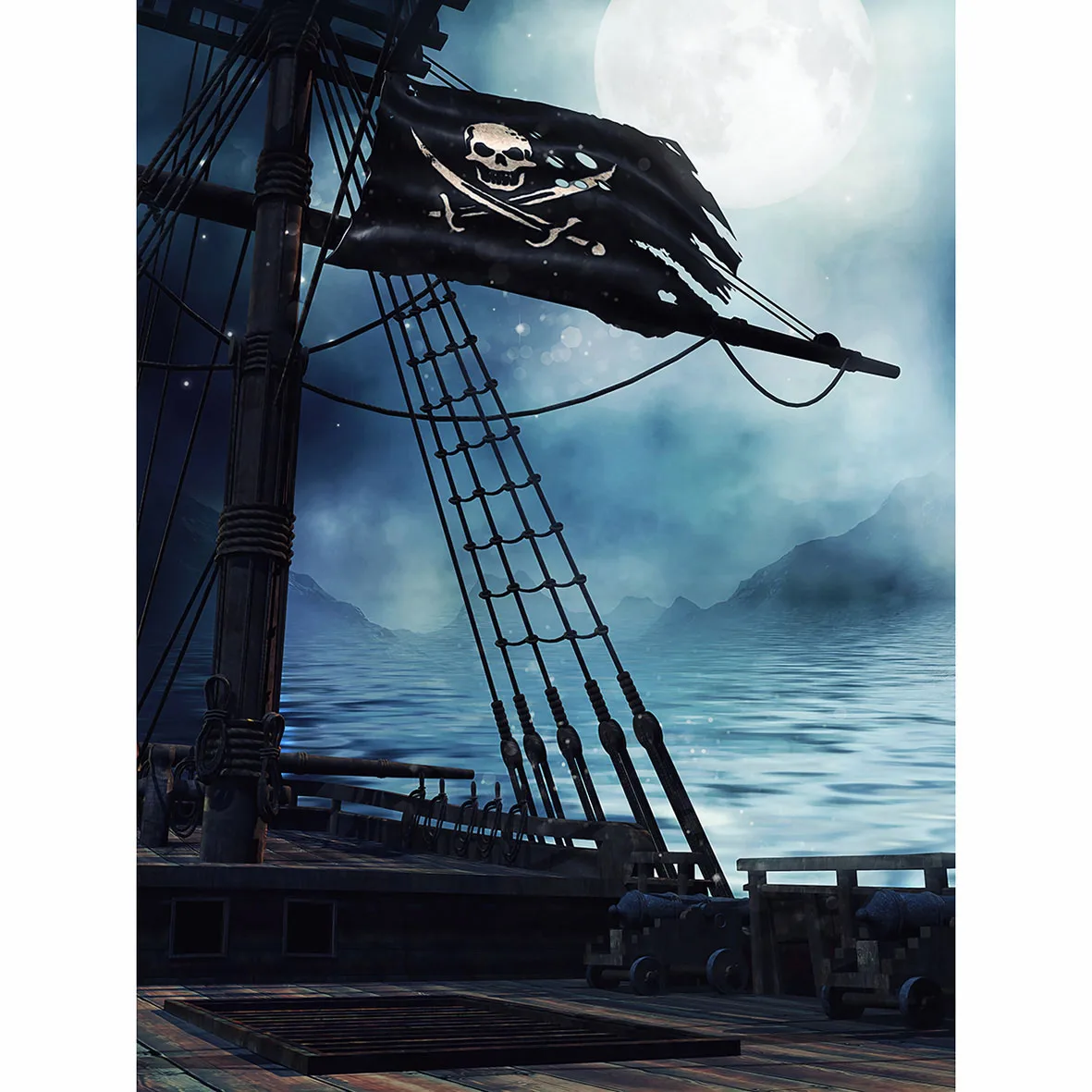 Allenjoy พื้นหลังสำหรับ Photo โจรสลัด Night เด็กเรือเด็กฉากหลัง Photobooth photocall สำหรับเด็ก