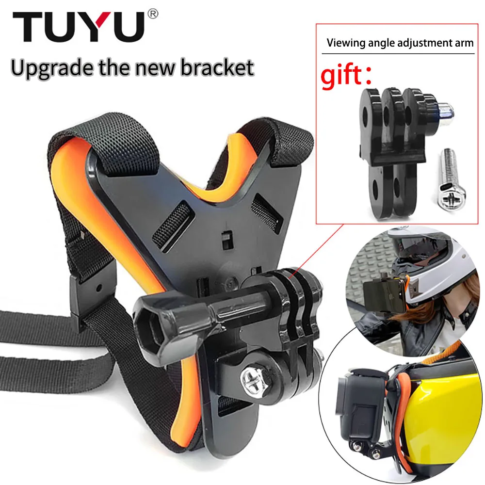 

TUYU Motorcycle Helmet Action Camera Strap Mount Front Chin Mount for GoPro Hero 9/8/7/6/5/4Session for Yi 4K SJCAM Sport Access