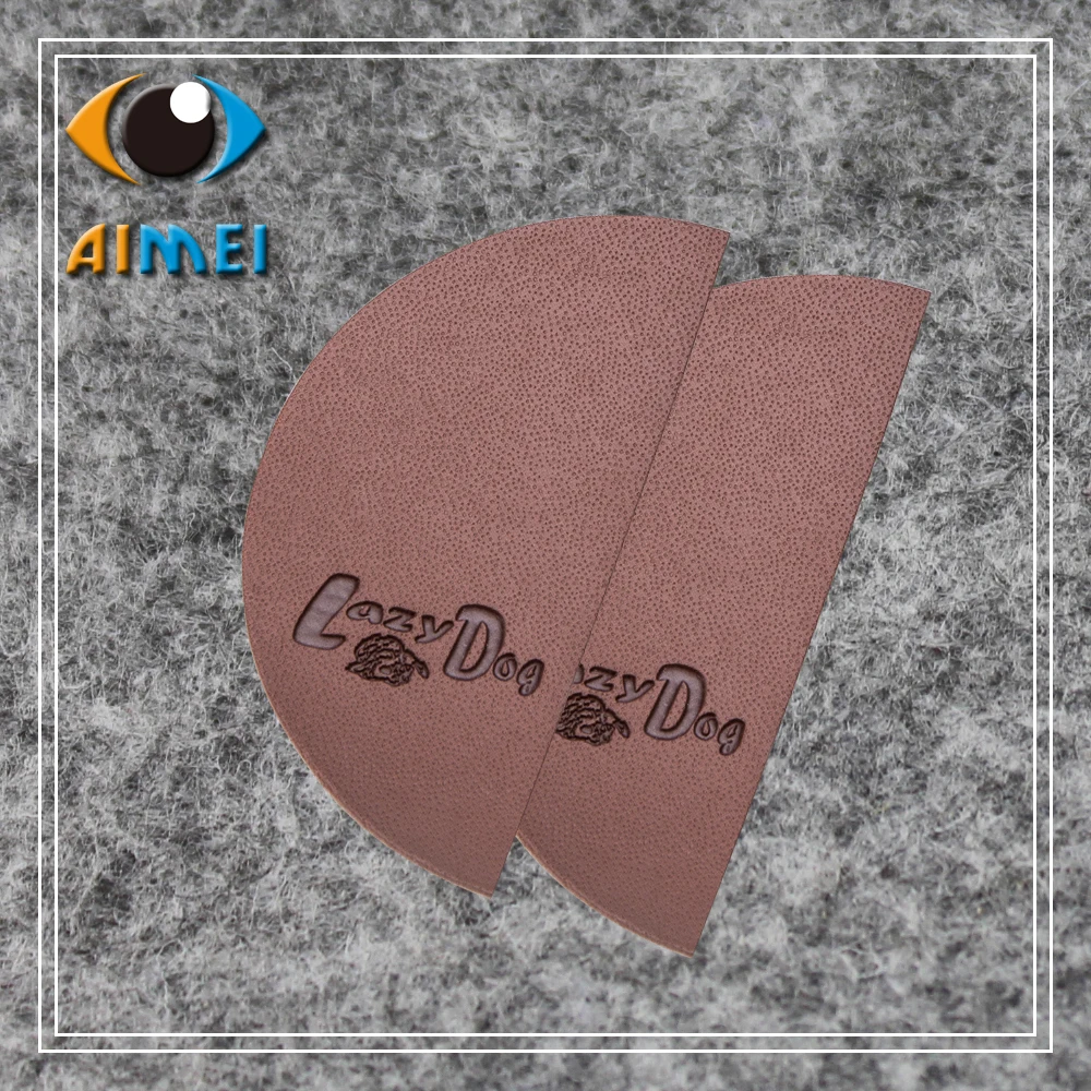 Customized Pu Leather Labels Leather Hand Made Garment Tags Custom Leather Sewing Label For Bag Shoes Leather For Clothes Custom