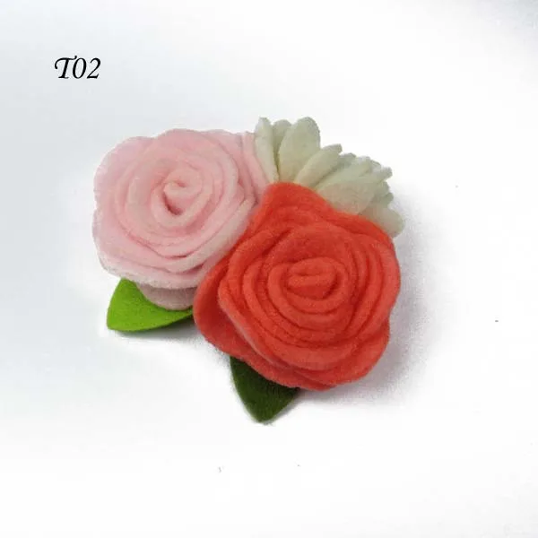 

Free shipping !12pcs/lot Handmade soft felt Rose Flower hair silk flower fashion accessories