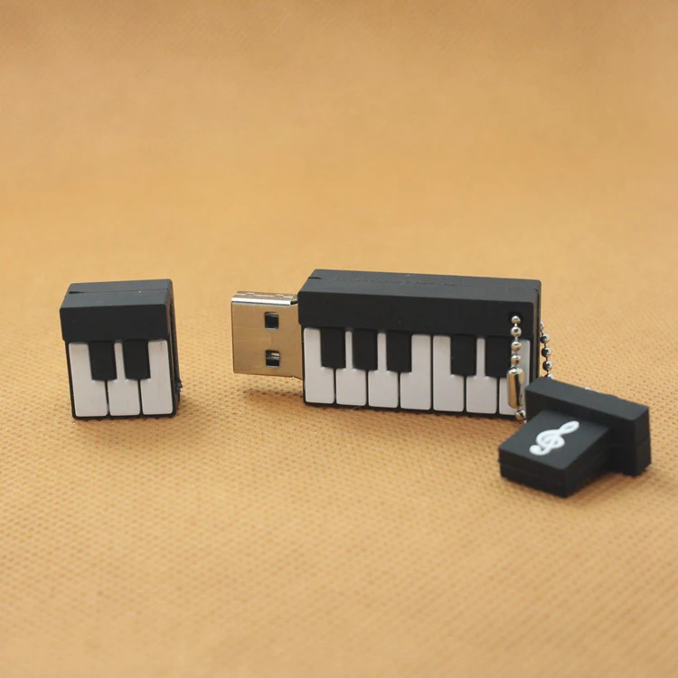 Pen drive de piano usb 4g 8g 16g 32g 64gb, memória com entrada usb 2.0, notas musicais para presente