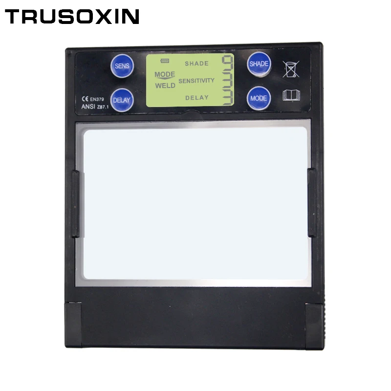 Smart Large Window 4 Arc Sensor DIN5-DIN13 Solar Auto Darkening TIG MIG MMA True Color Welding Filter Helmet Lens