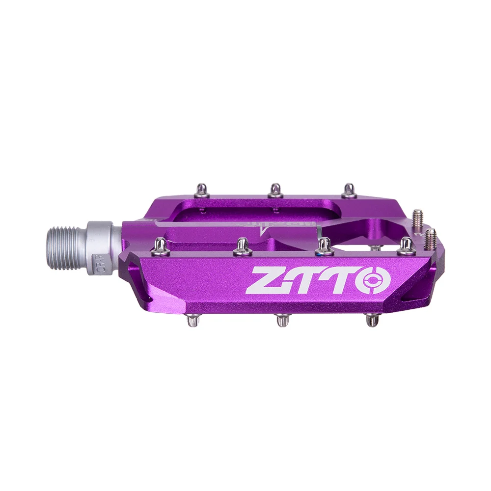 ZTTO MTB Bearing Aluminum Alloy Flat Pedal Bicycle Good Grip Lightweight 9/16 Pedals Big For Gravel Bike Enduro Downhill JT01