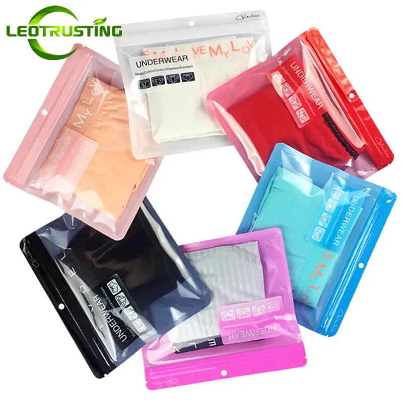 100pcs 15.5x18cm General Plastic Men/Women Underwear Zip Lock Packaging Bag Resealable Convenient Travel Outside Storage Pouches