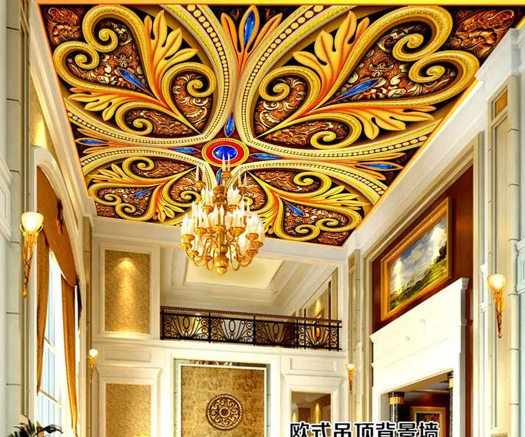 

custom wallpaper 3d ceiling Classical pattern wallpapers for living room 3d ceiling wall papers home decor 3d