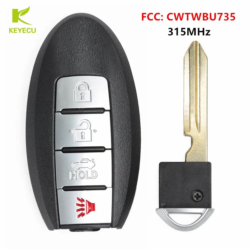 

KEYECU Replacement Remote Control Car Smart Key Fob 315MHz for Nissan 2007-2008 Maxima 2007-2012 Sentra FCC: CWTWBU735