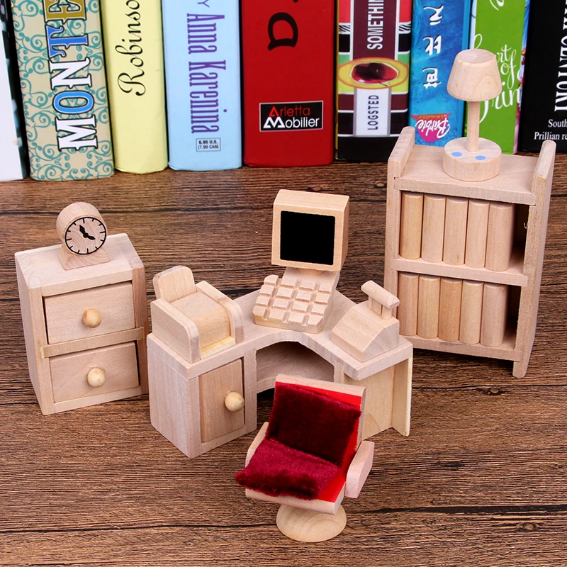 Baby Kids Toy Mother Garden Children's Mini-House Furniture Wooden Simulated Bedroom Bathroom Kitchen Educational Birthday Gift