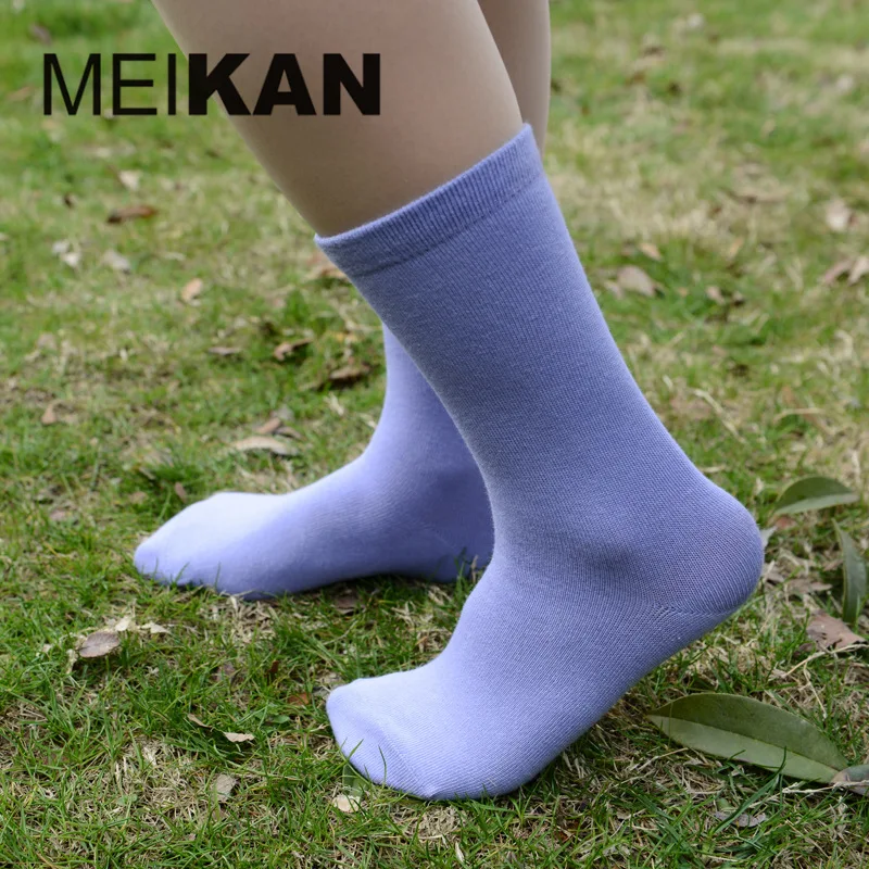 MEIKAN Colorful Combed Cotton Socks, Mid-Calf Casual Socks for Men and Women, High-Quality Socks, MK1226, Brand,12Pairs,Random