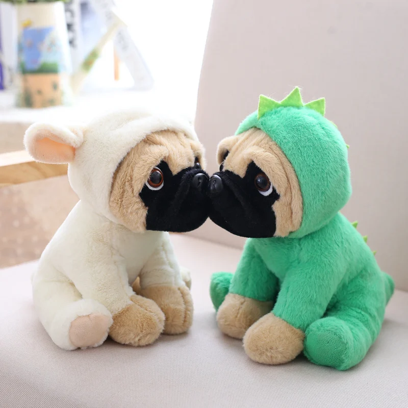 Cute Stuffed Simulation Dogs Plush Sharpei Pug Lovely Puppy Pet Toy Plush Animal Toy Children Kids Baby Birthday Xmas Gifts 20cm