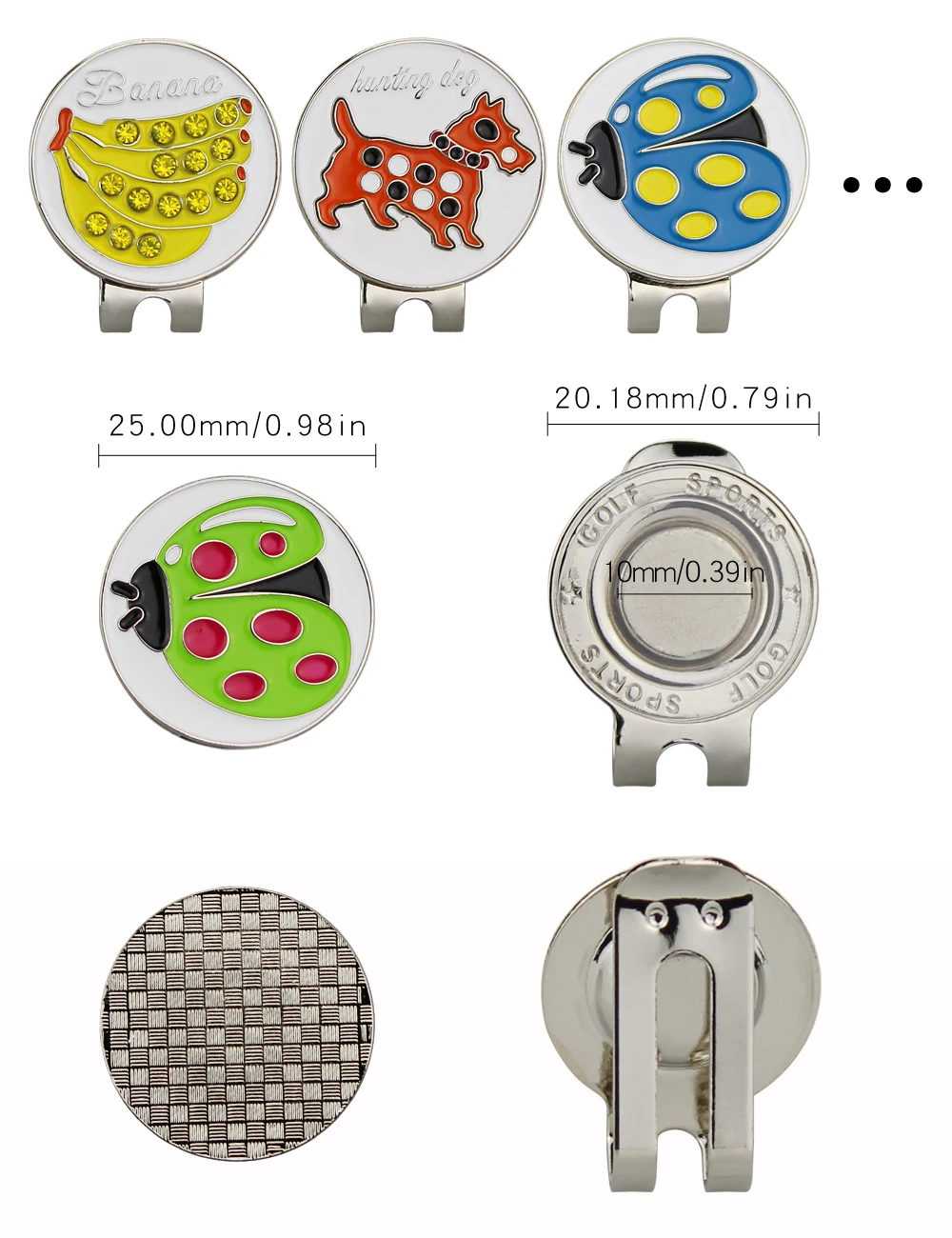 Golf Markers Ball Mark Hat Clips Cute Cartoon Putting Green GOG Design Position Plus Magnetic M1MJ