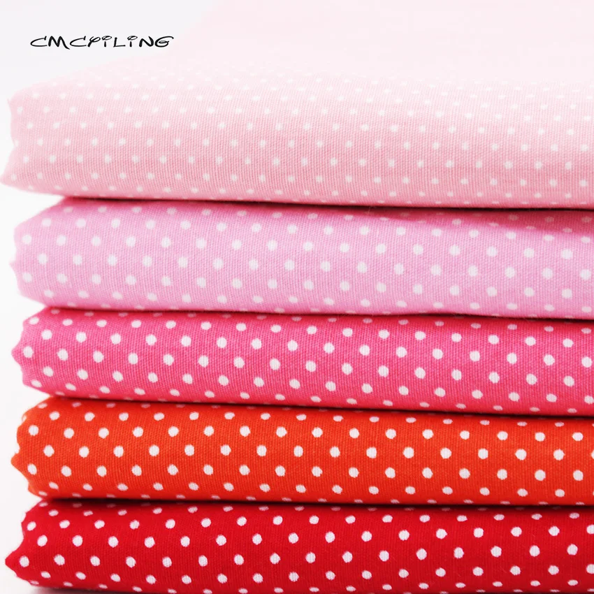 CMCYILING 5 Pcs/Lot Printed Cotton Fabric Dot Cloth For Baby&Child Quilting Sewing  Material 48*48cm