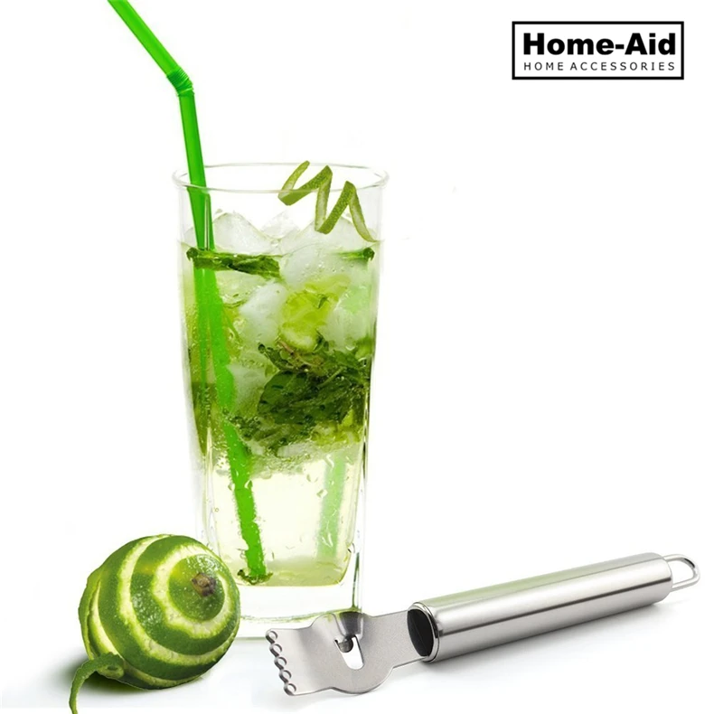 

1pc Stainless Steel Fruit Peelers Lemon Orange Zester Grater Stainless Steel Grips Lime Zest Peeling Tool