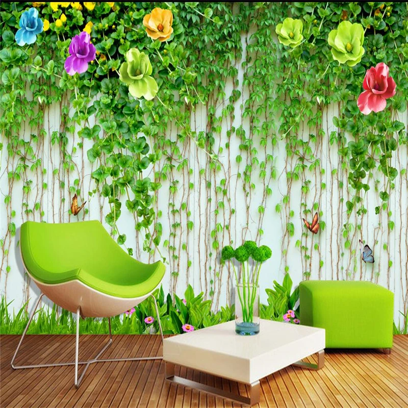 Customized wallpaper 3D high-definition flower vine wall living room TV  sofa background wall home decoration mural