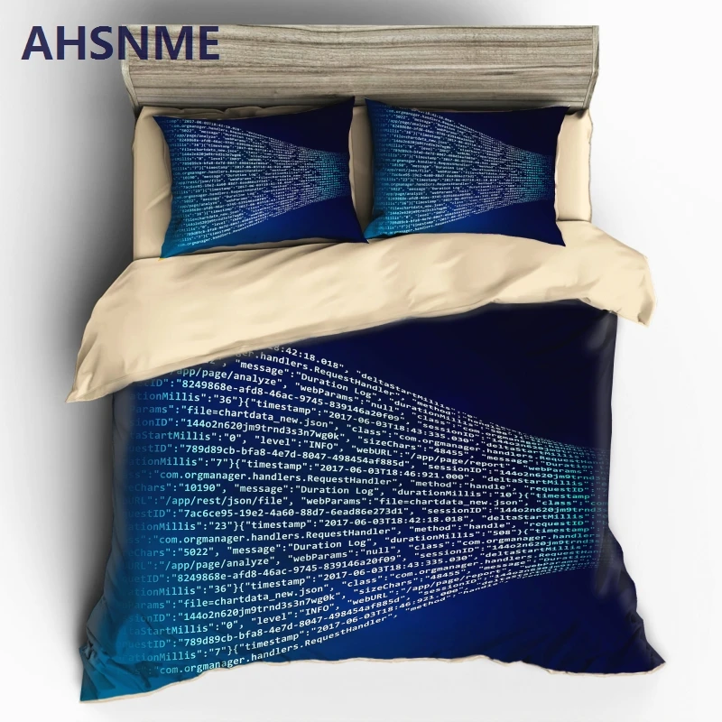 

AHSNME Computer Code Pattern Duvet Cover Sets 100% Microfiber Science Fiction Pattern Bedding Set 3pcs