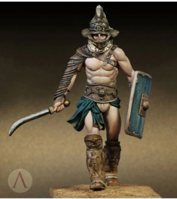 Unpainted Kit 1/24 75mm  Roman Thracian Gladiator 75mm   Resin Figure miniature garage kit