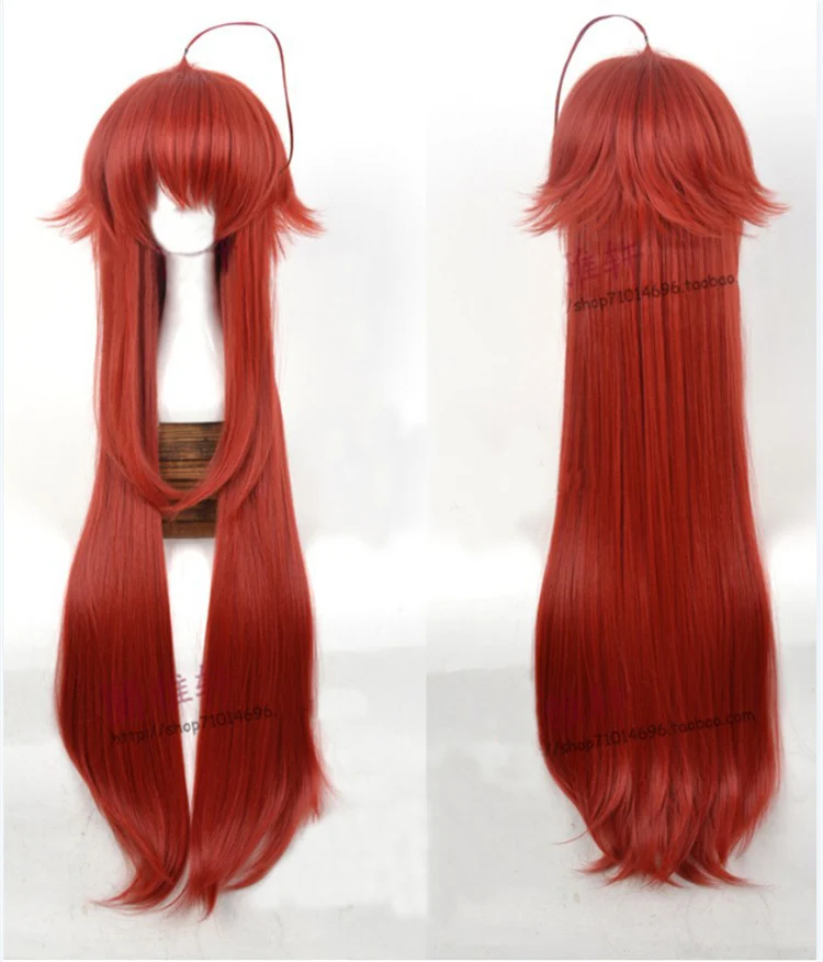 High School DxD Rias Gremory Cosplay Peruca Traje, Longo Vinho Vermelho Cabelo, Resistente ao calor, Cap livre, 100cm