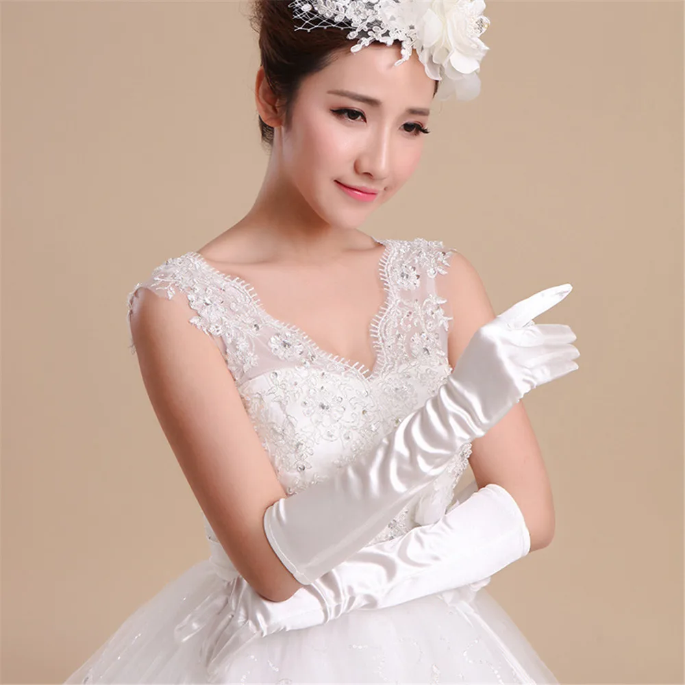 New Arrival Bridal Gloves Elegant Satin Gloves Wedding Accessories Vestido Bridal Cheap Finger Sexy