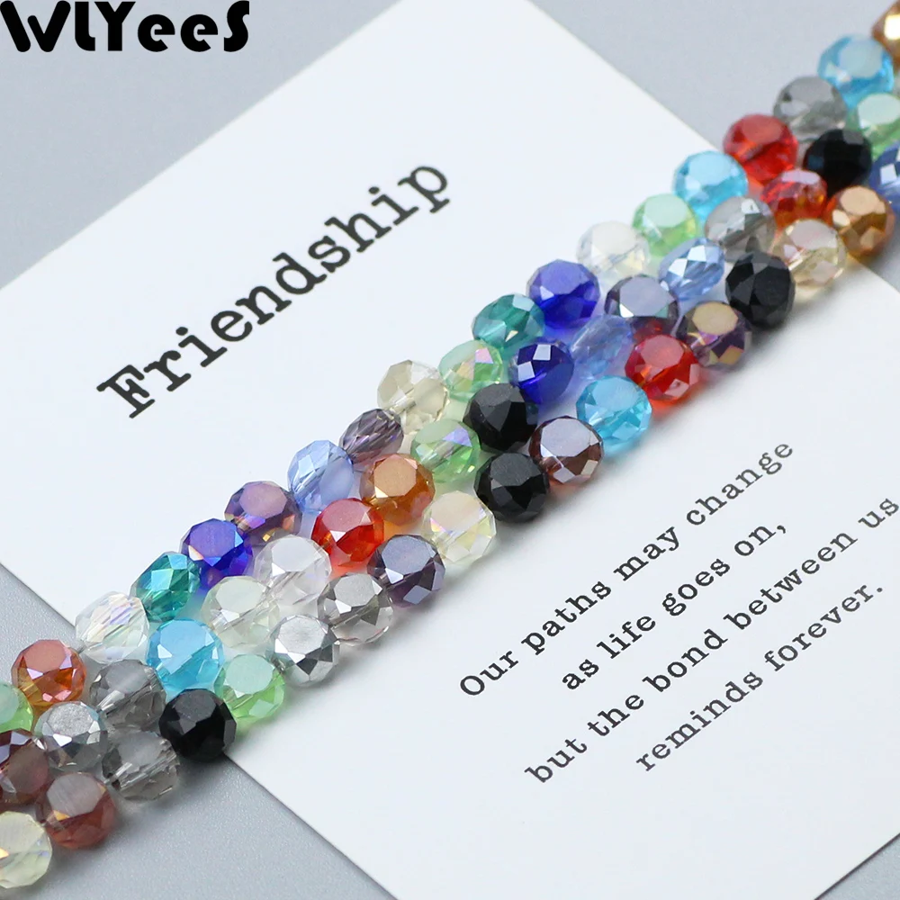 

WLYeeS 6*4mm Bread Shape Austrian crystal Beads Faceted Glass Flat Bead For Women DIY Jewelry Bracelet Making Accessories Making