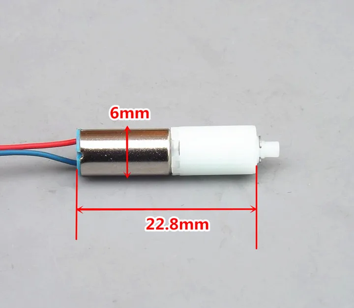 Free shipping 2pcs 6*22.8mm DC3V 80RPM miniature three-stage planetary reduction hollow cup motor use for aircraft model/toy/DIY