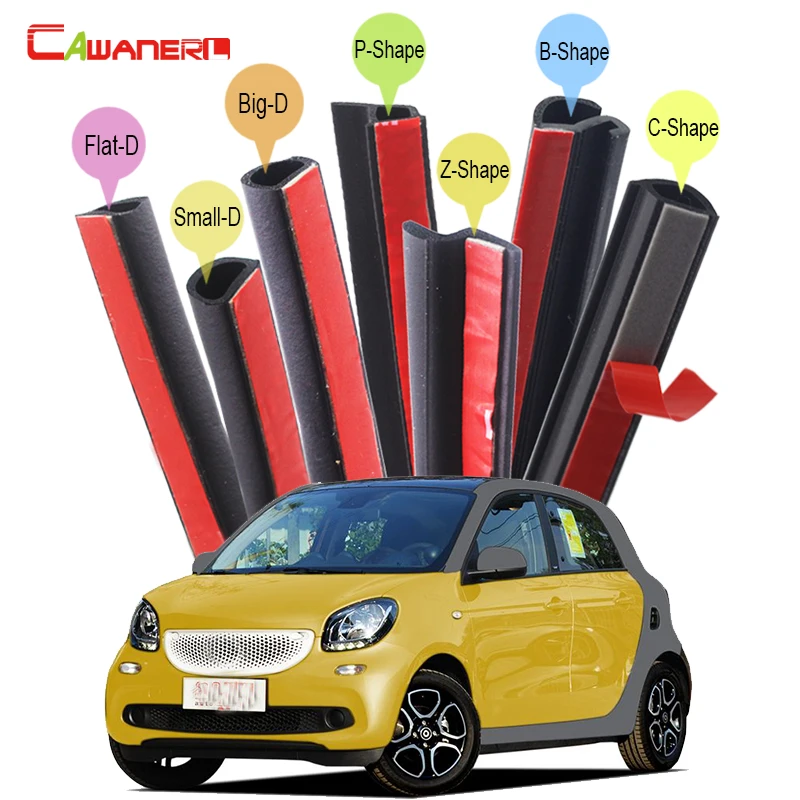 

Cawanerl Whole Car Hood 4-Door Trunk Rubber Sealing Strip Kit Sound Control Seal Edge Trim Weatherstrip For Smart ForFour