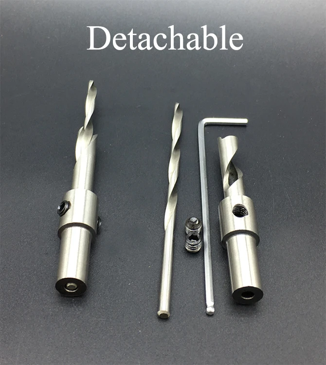 4*10*100 4x10x100 5*8*100 5x8x100 HSS Wood Woodworking Bore CNC Broach Hole Saw Tool Detachable Step Countersink Salad Drill Bit